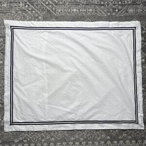 Restoration Hardware Italian Hotel Satin Stitch Standard Sham 1 Piece White Blue